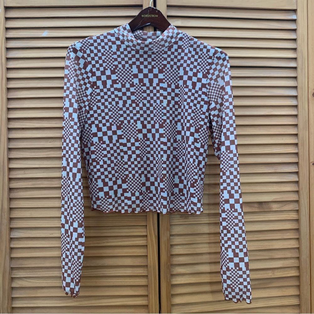 Belle du Jour Checkered Blouse size large